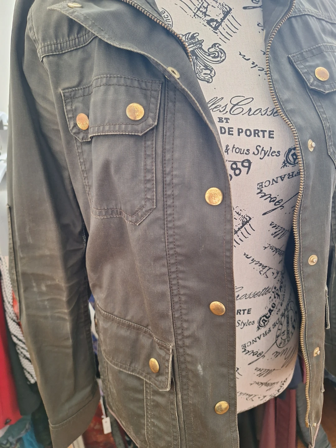 J Crew Waxed Cotton Jacket - Olive Green - photo 2