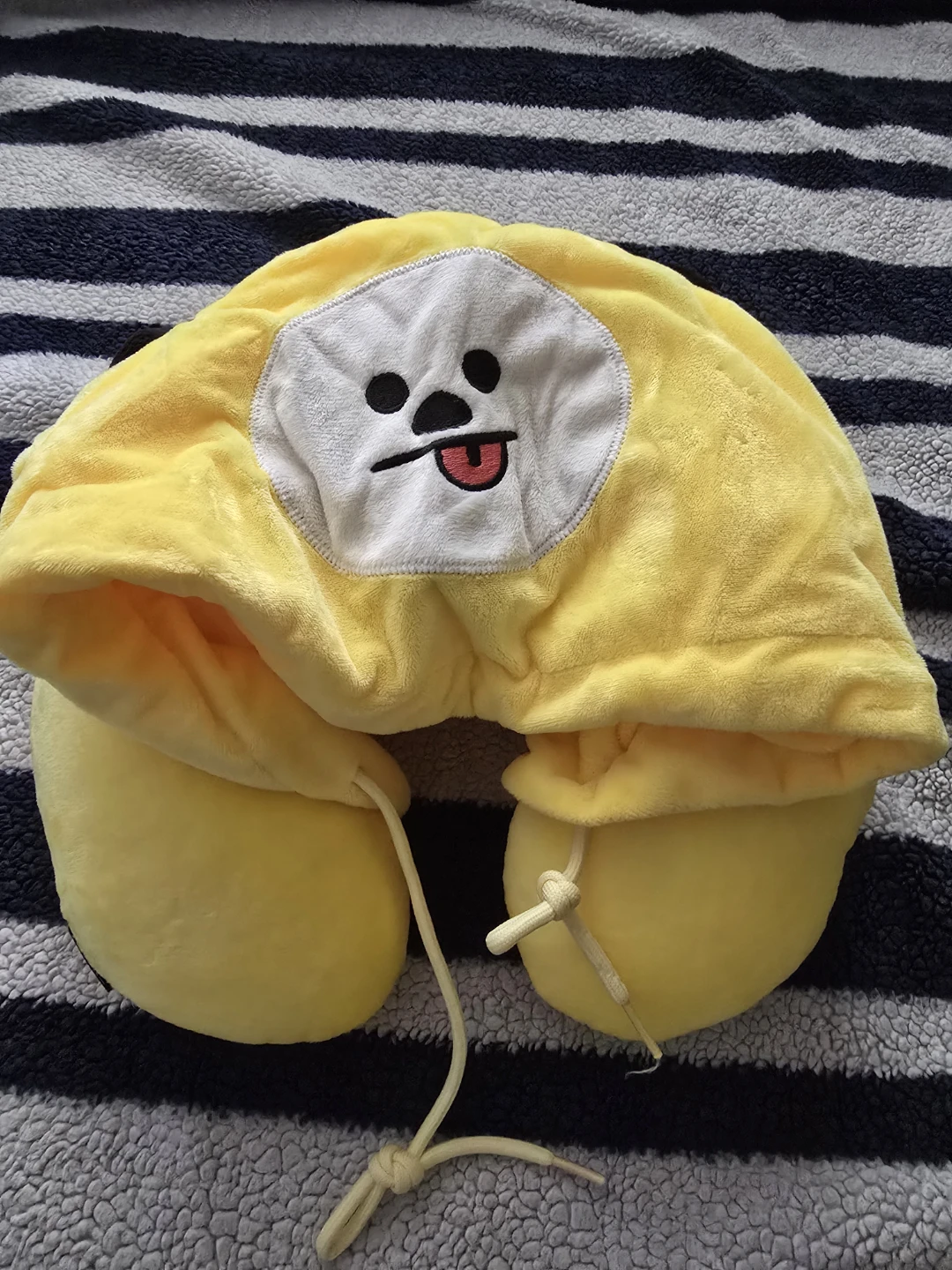 Yellow Plush Cartoon Travel Pillow