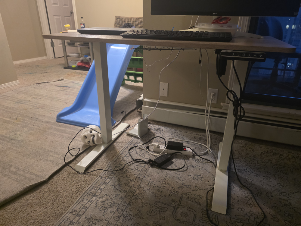 Adjustable Standing Desk with White Legs