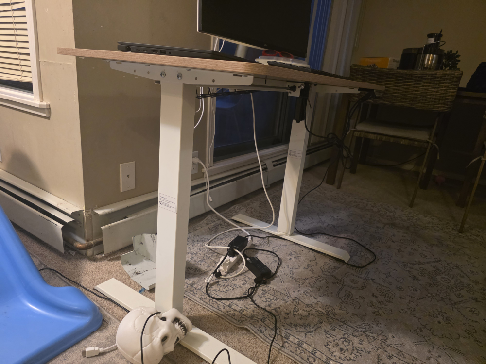 Adjustable Standing Desk with White Legs - photo 2