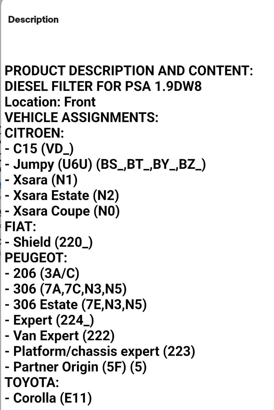 Diesel Filter for PSA 1.9DW8 - photo 5