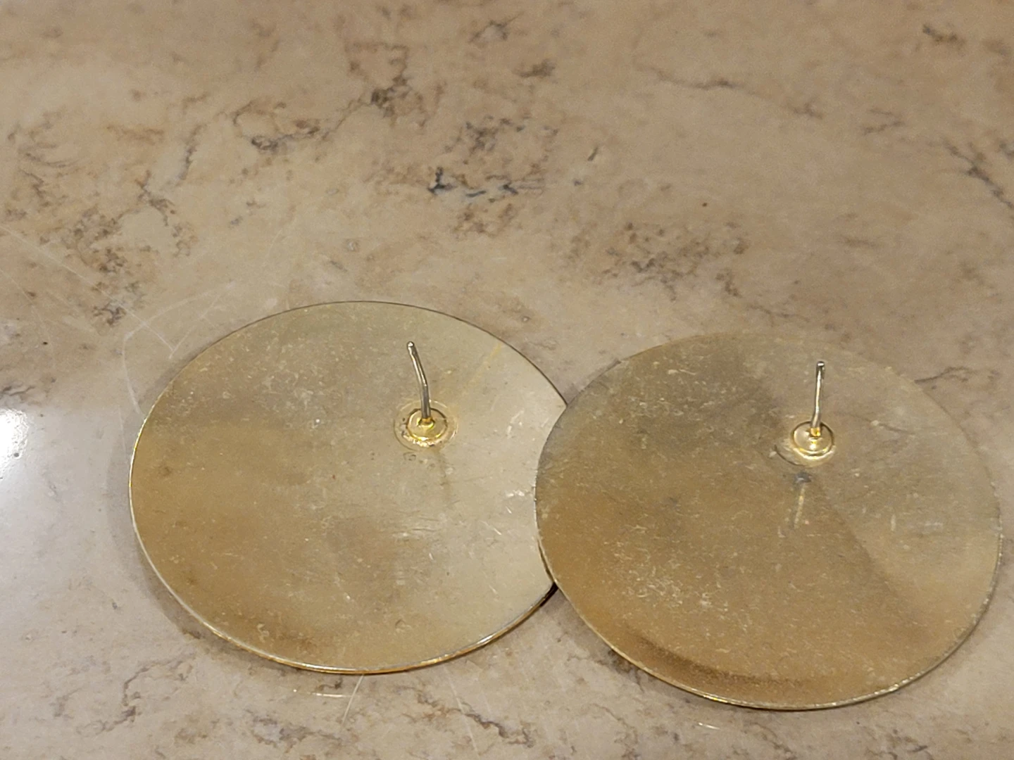 Gold Tone and Purple Statement Earrings - photo 3