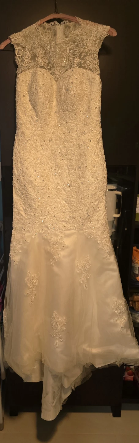 Half white Lace Wedding Dress - photo 2