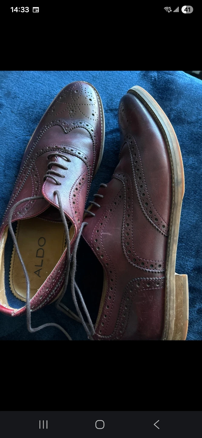 ALDO Burgundy Wingtip Brogue Oxford Shoes