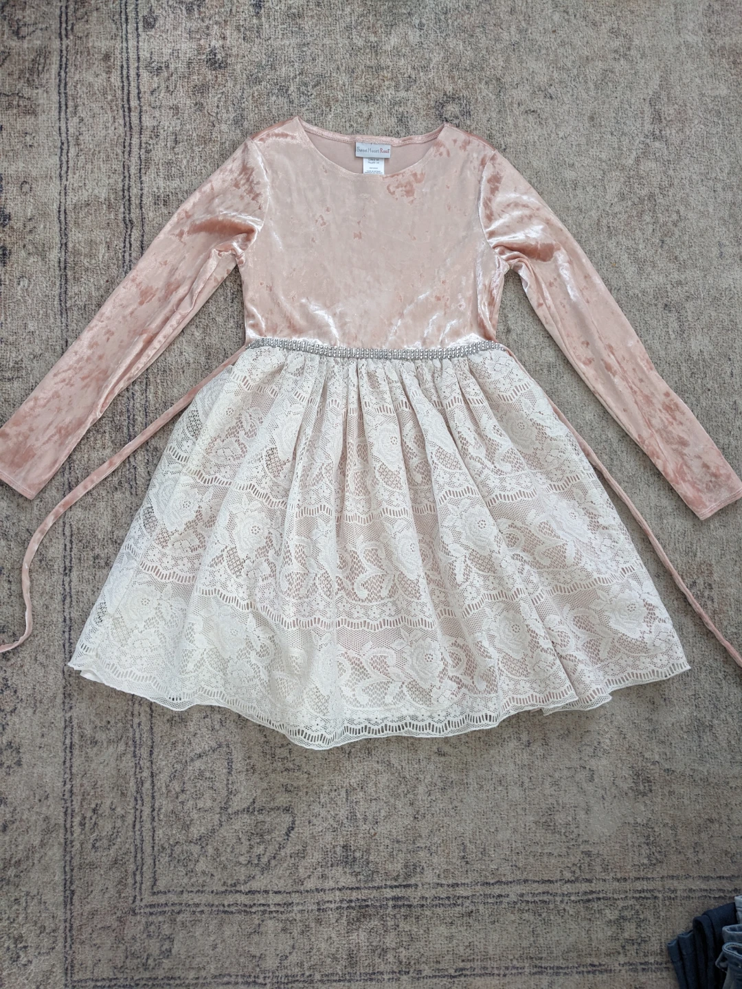 Pink Velvet Lace Dress size 10