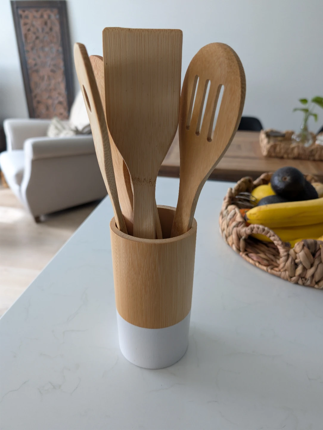 Bamboo Kitchen Utensil Set with Holder
