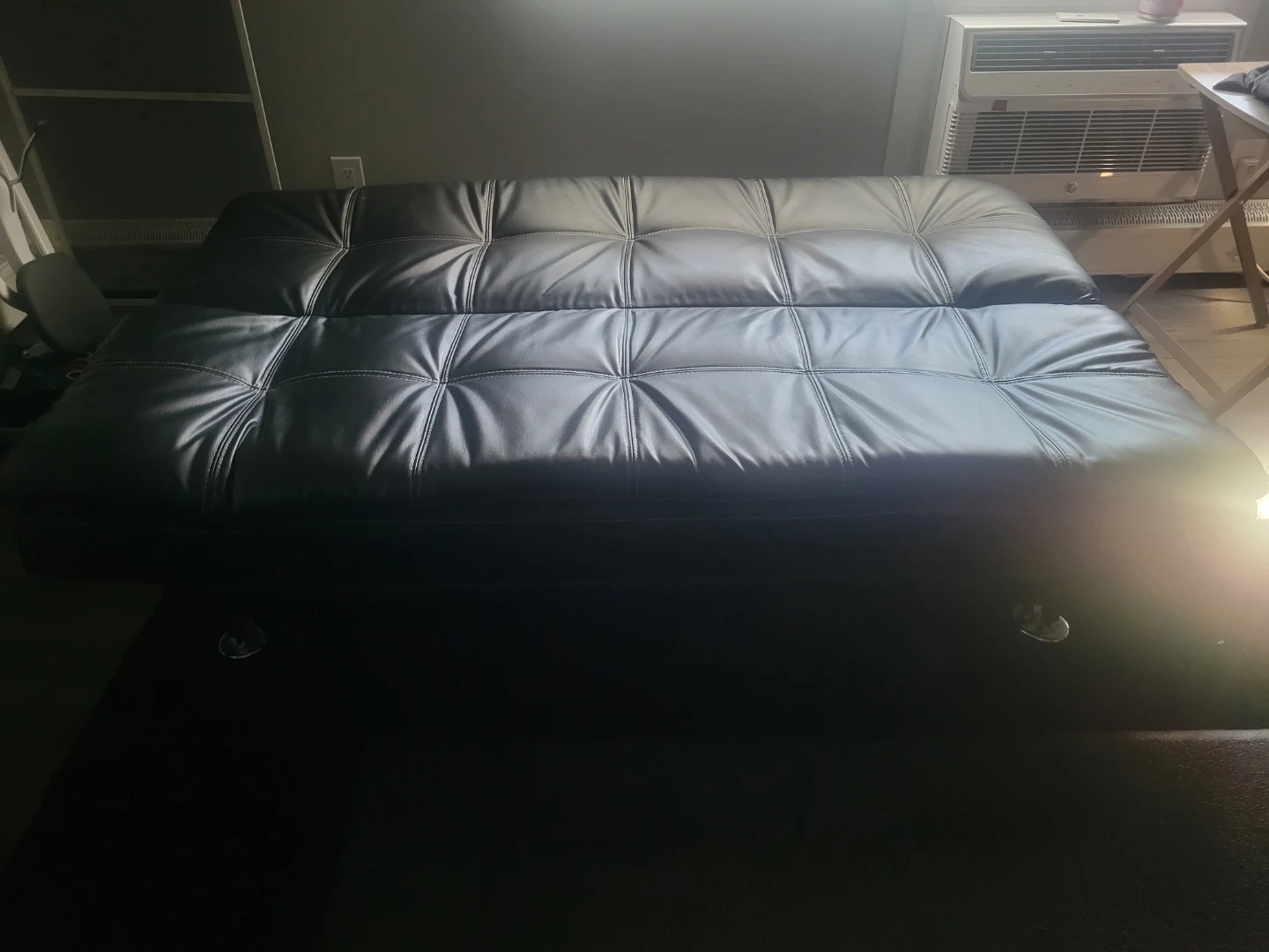 Black Faux Leather Futon Sofa Bed
