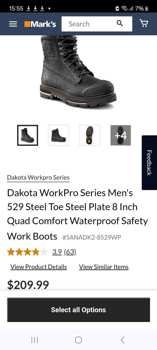 Dakota WorkPro Series Men's Steel Toe Work Boots