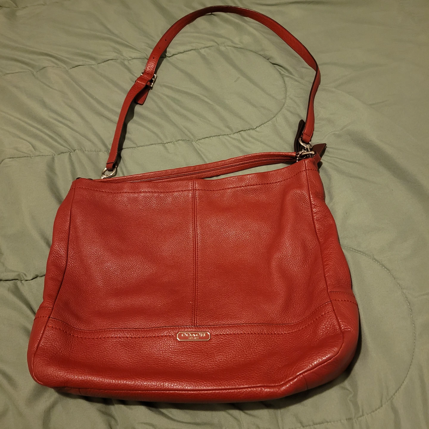 Coach Red Leather Shoulder Bag