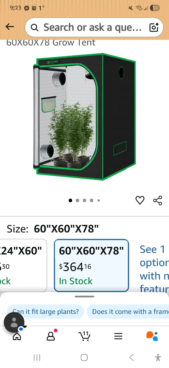 Green Hut 60"x60"x78" Grow Tent