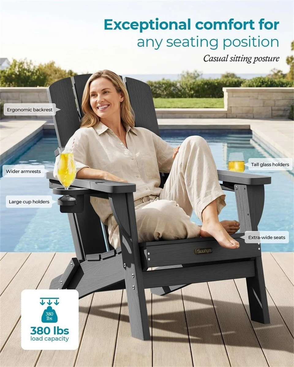 Dark Grey Adirondack Chair - Suvyn - photo 2