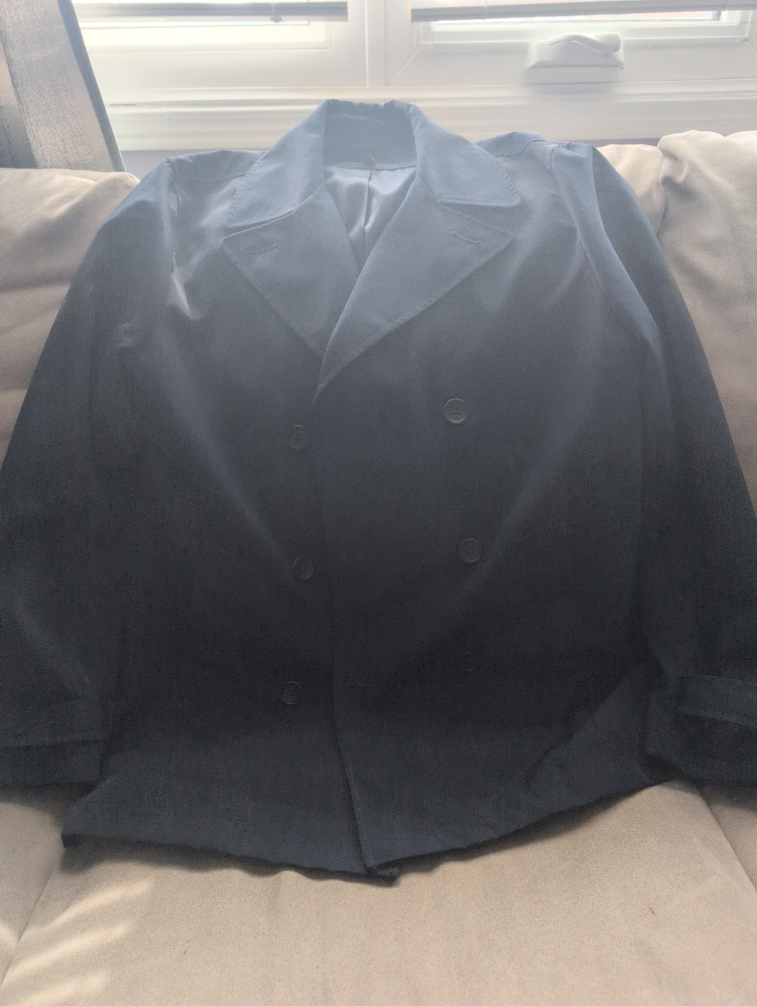 Navy Double-Breasted Jacket
