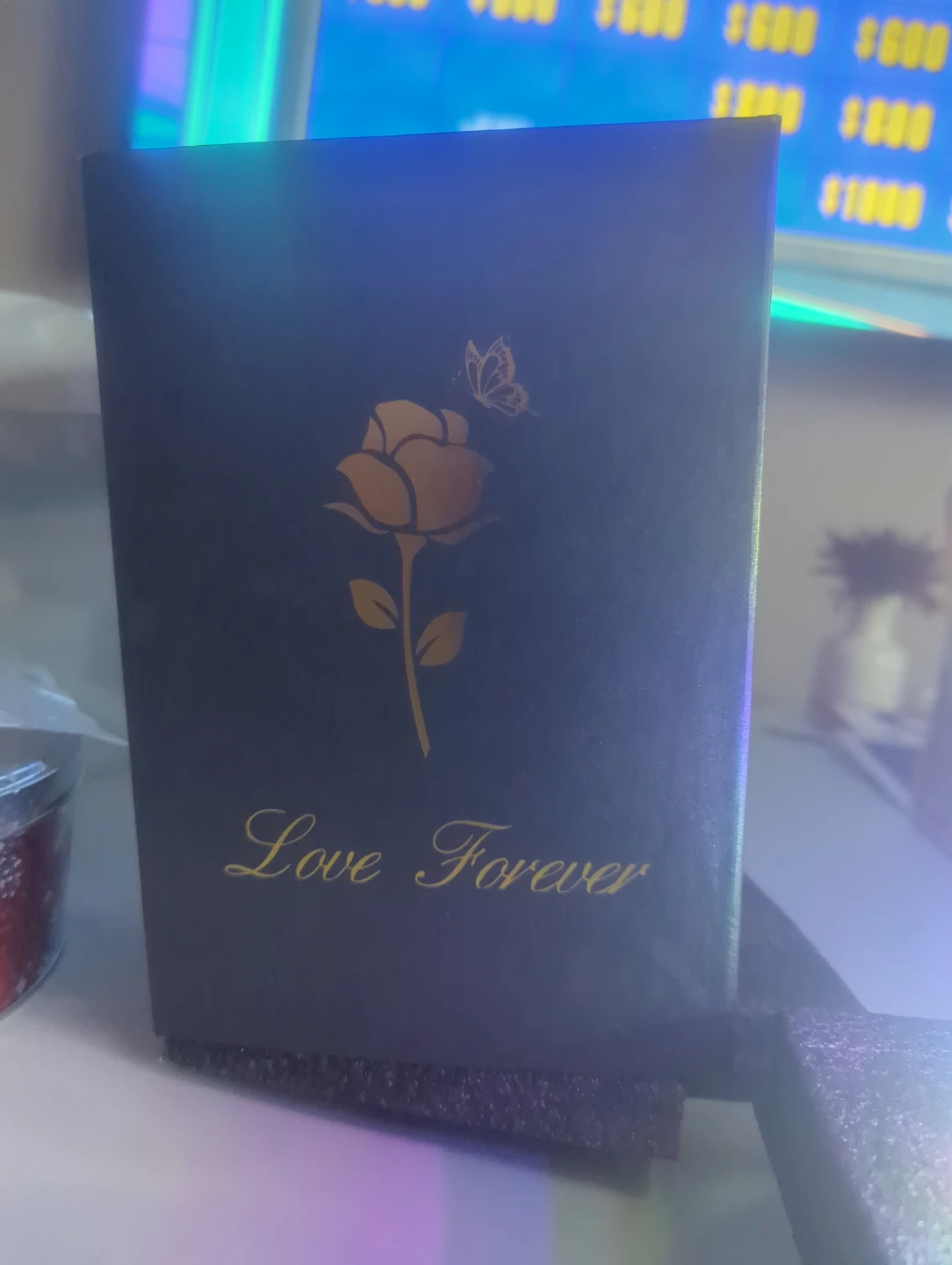 🧡Love Forever Glass Rose and Butterfly in Lit Display🧡 - photo 3