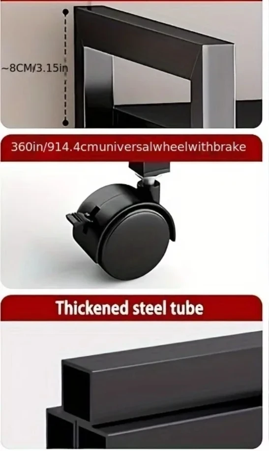 Brand new in box - Black Metal Rolling Shelf Unit with Baskets - photo 4