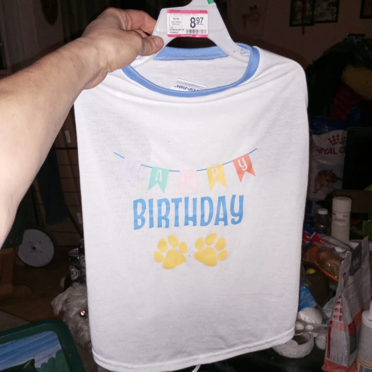 Large "Happy Birthday" Dog Tee