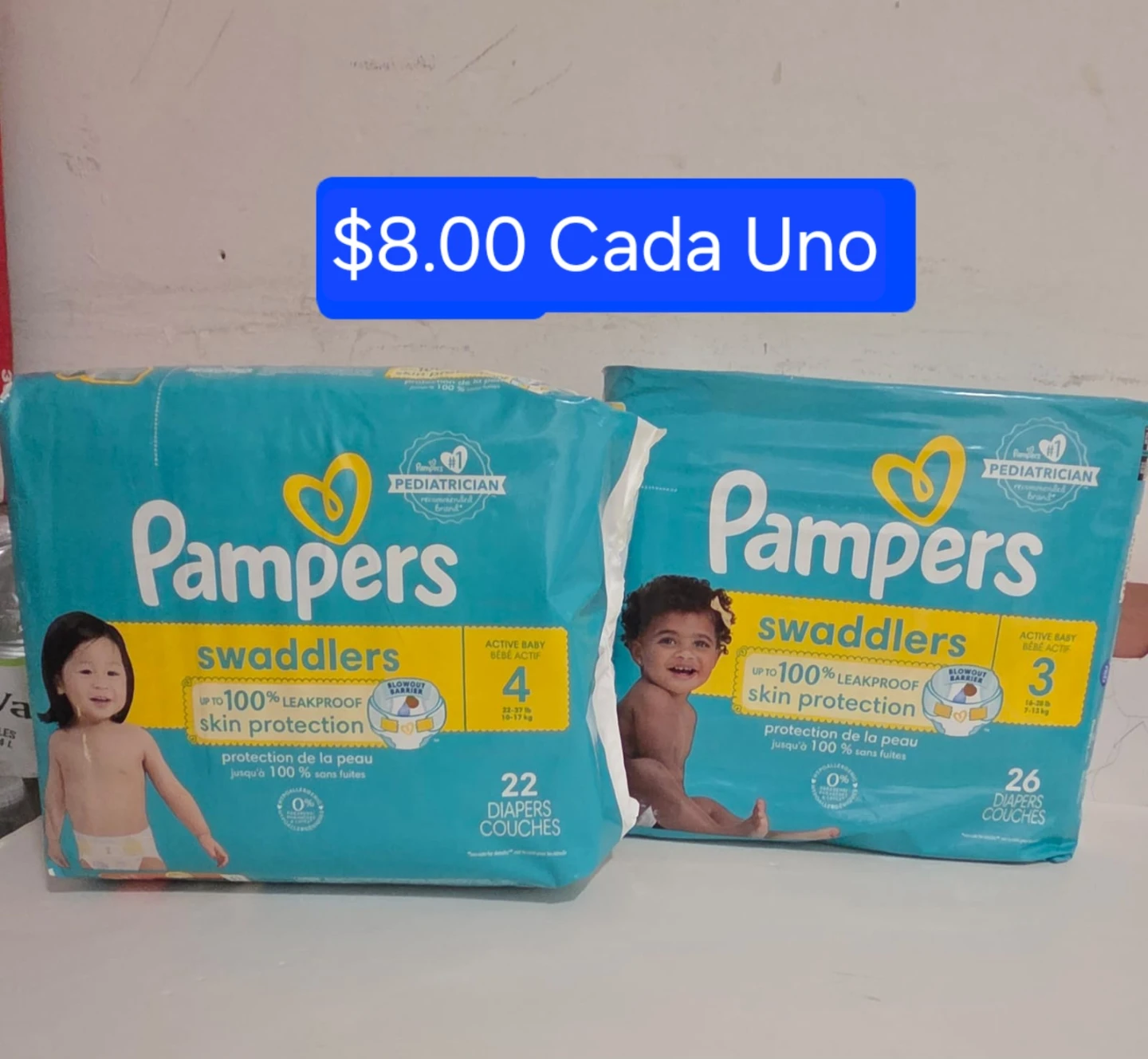 Pampers Swaddlers Diapers - Size 3 (26 ct) & Size 4 (22 ct)