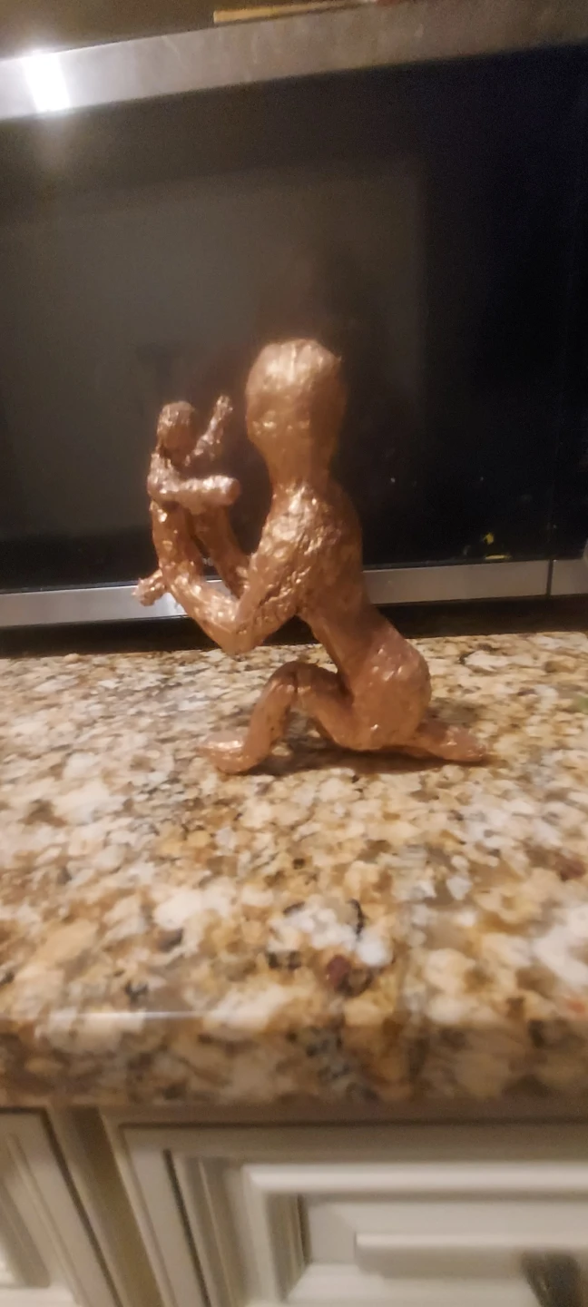 Bronze and White Figurines - Mother and Child Sculpture - photo 3