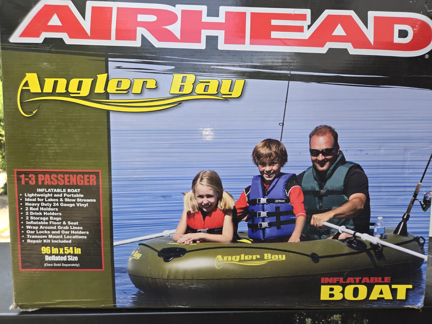 In box. Airhead Angler Bay Inflatable Boat