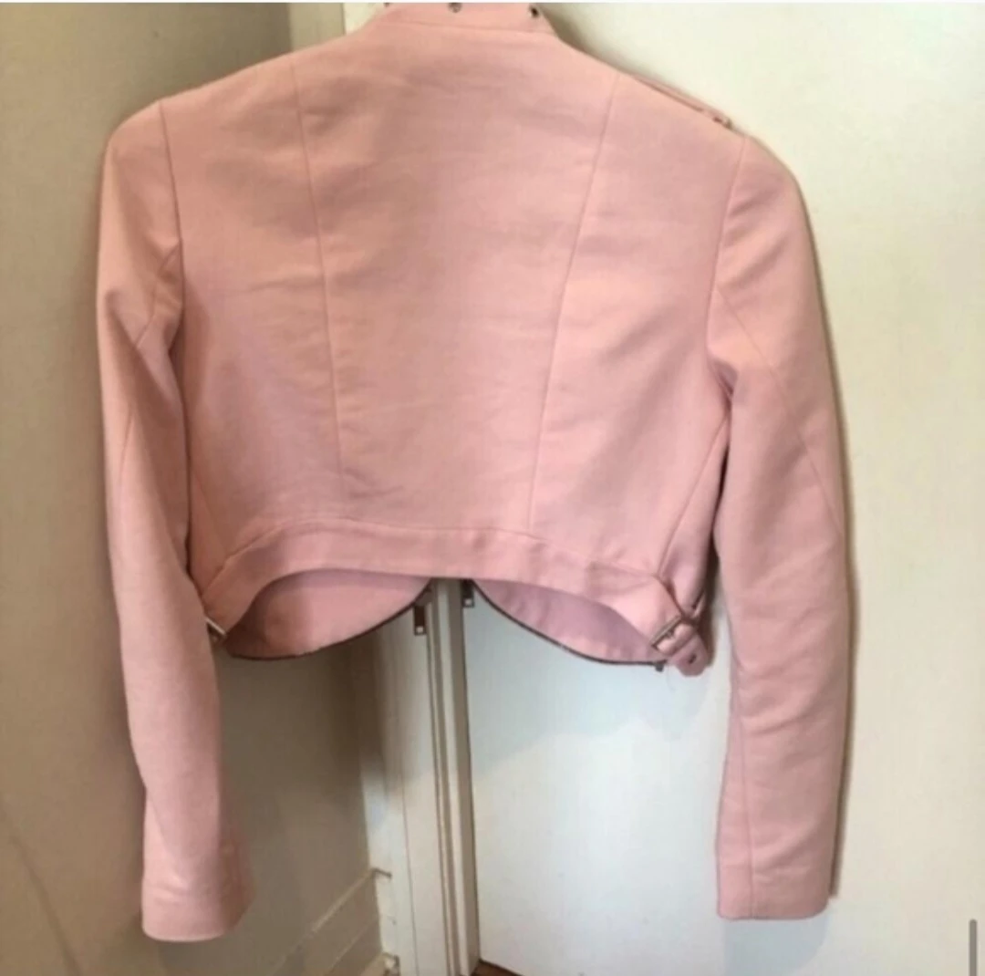 Zara Woman Pink Cropped Moto Jacket - photo 4