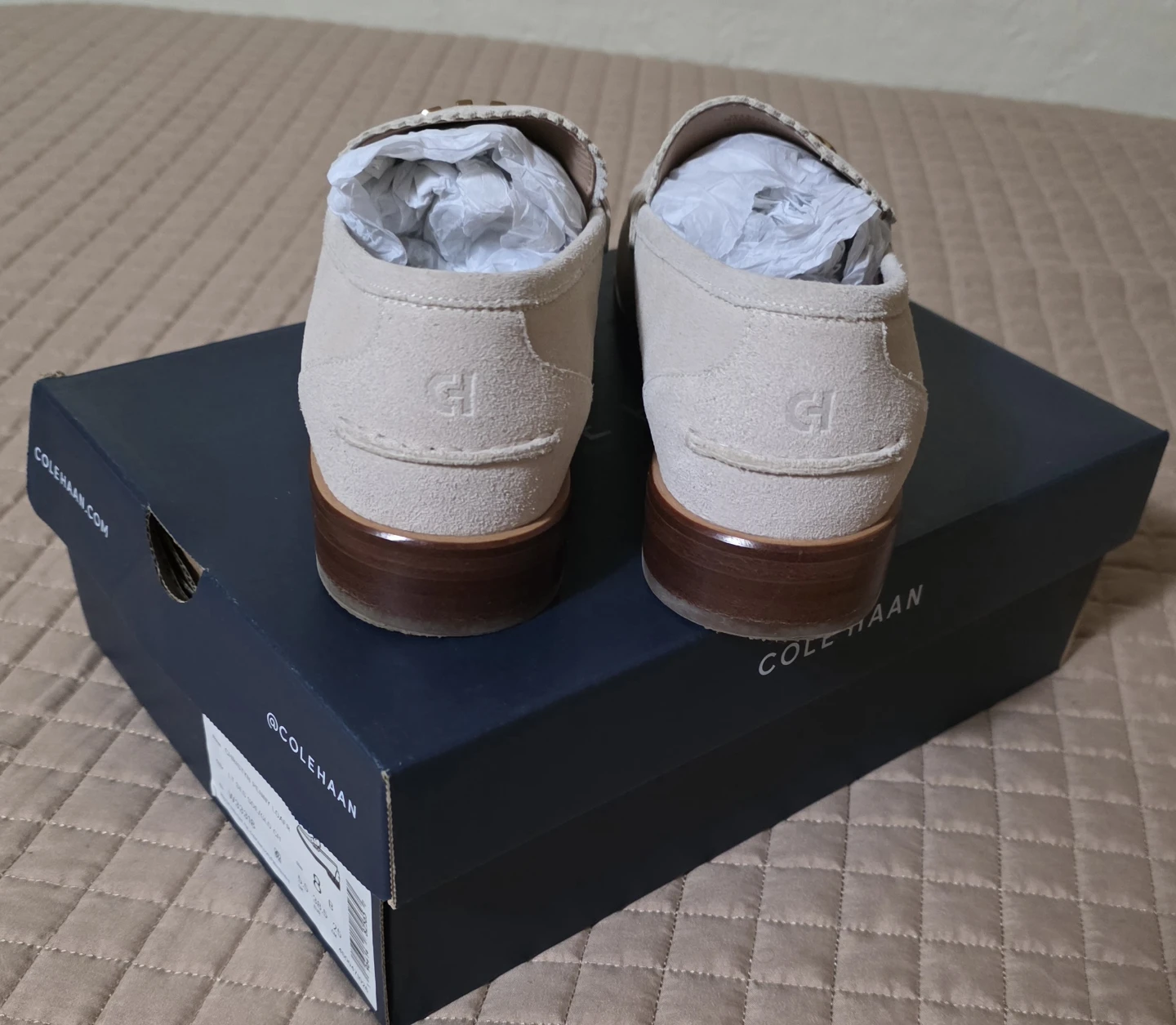 Cole Haan Suede Loafer Shoes - Size 8 - Beige