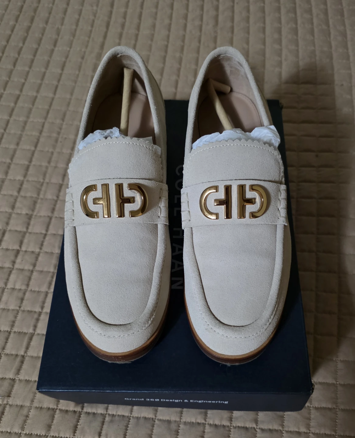 Cole Haan Suede Loafer Shoes - Size 8 - Beige - photo 2