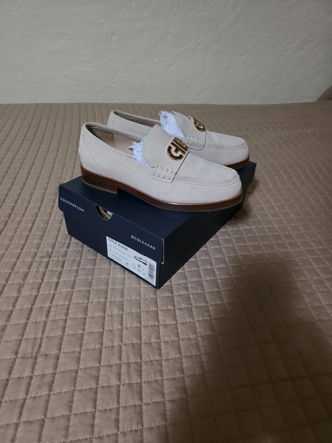 Cole Haan Suede Loafer Shoes - Size 8 - Beige - photo 3