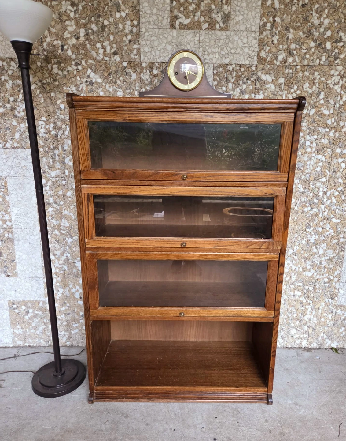 Antique 4 Tier Solid Wood Lawyers Barristers Bookcase - photo 2