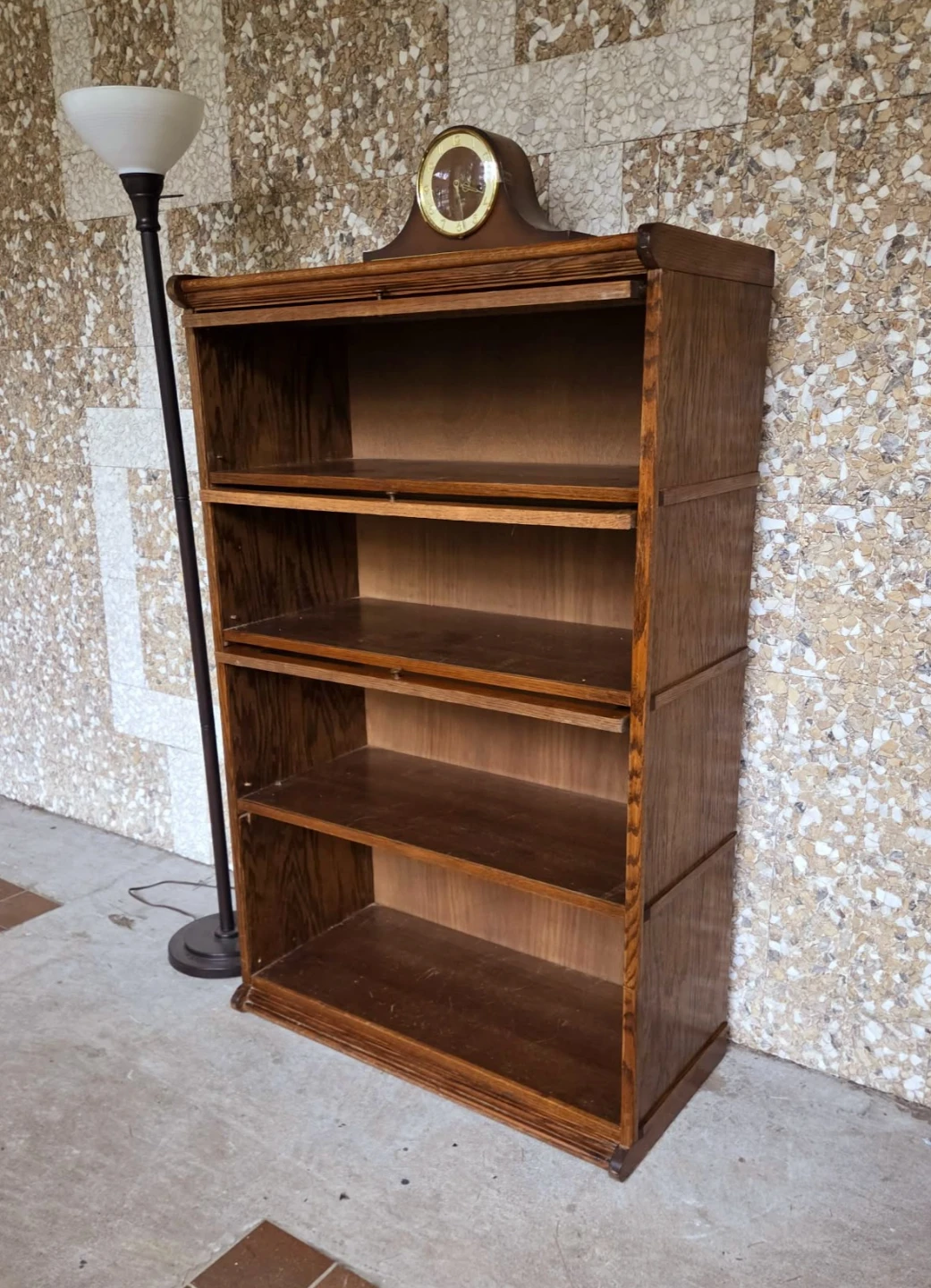 Antique 4 Tier Solid Wood Lawyers Barristers Bookcase - photo 3