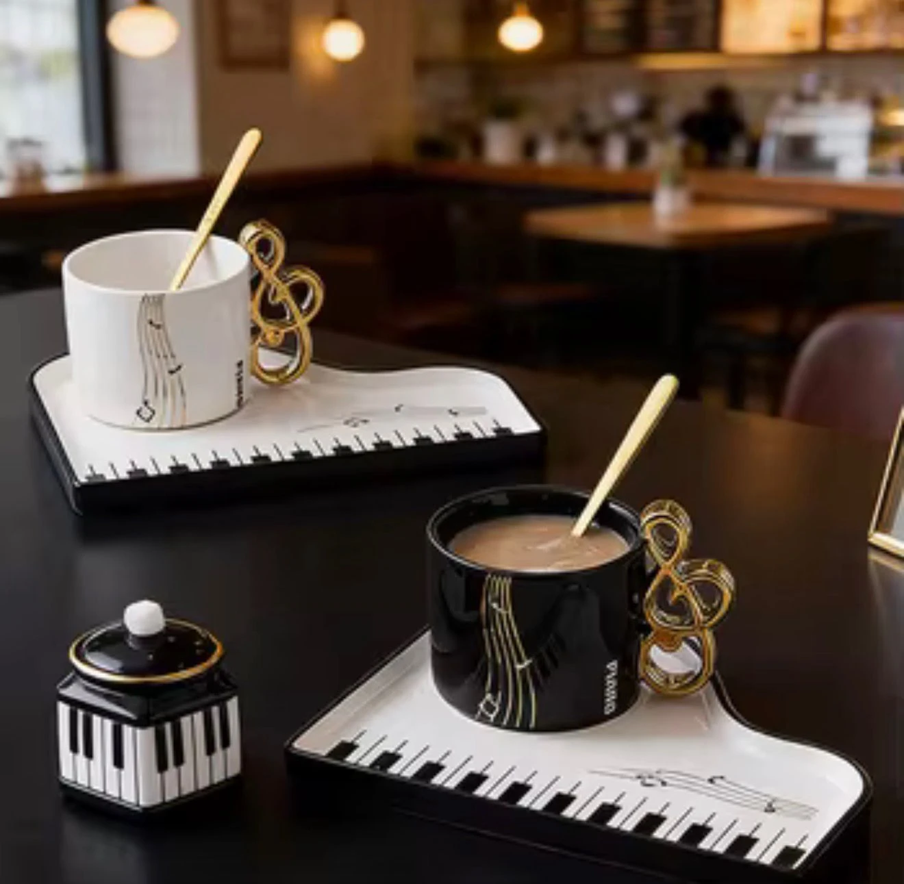 Coffee Mug and Saucer Set with Spoon