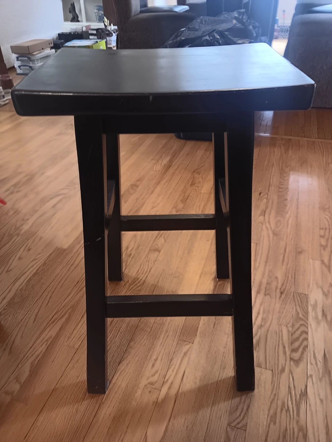 Black Wooden Bar Stools (2)