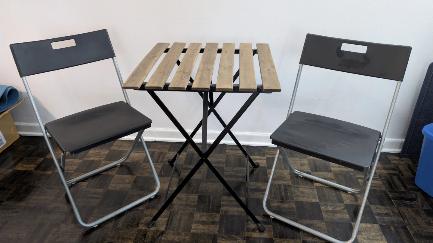 Folding Bistro/ Patio Table and 2 Chairs Set