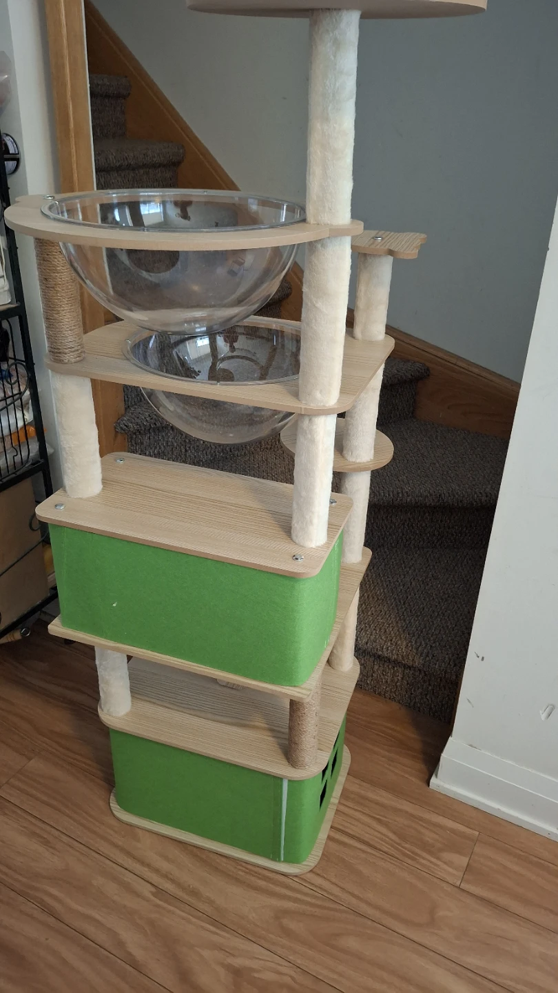 Multi‑Level Cat Tree with Dual Acrylic Bubble Pods 139cm - photo 4