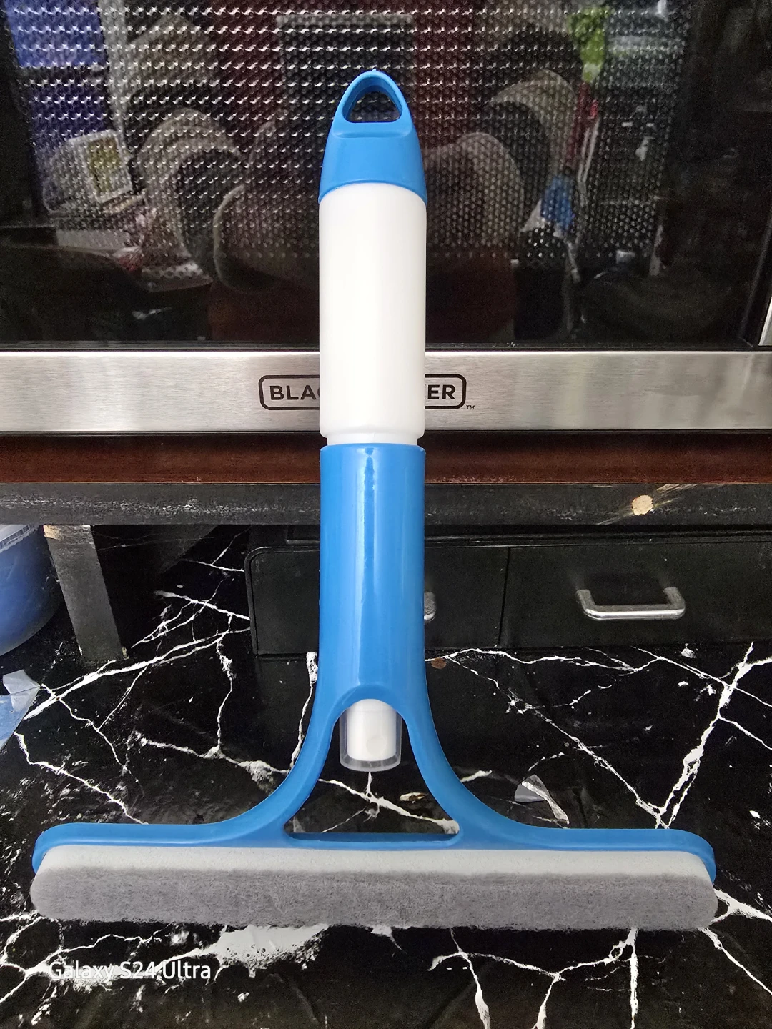 2-in-1 Spray Squeegee Window Cleaner Built-In Bottle & Scrub Pad