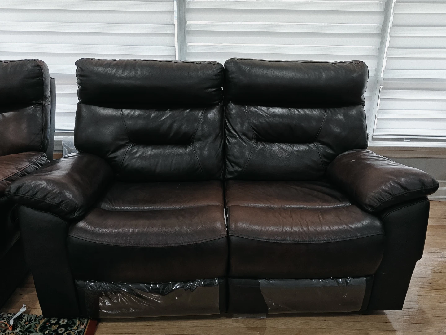 Leather Reclining Sofa - 3 Seater, + Queen size matress & frame - photo 3
