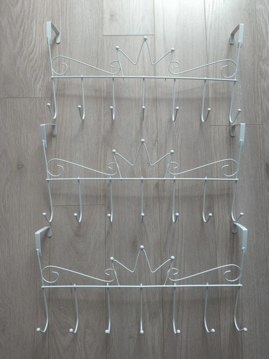 White Over-the-Door Hook Racks (3 pieces)