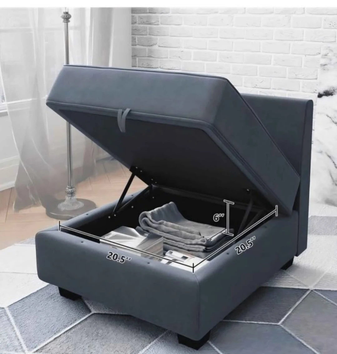 Dark Grey Storage Ottoman Chair. Brand new in Box - photo 2