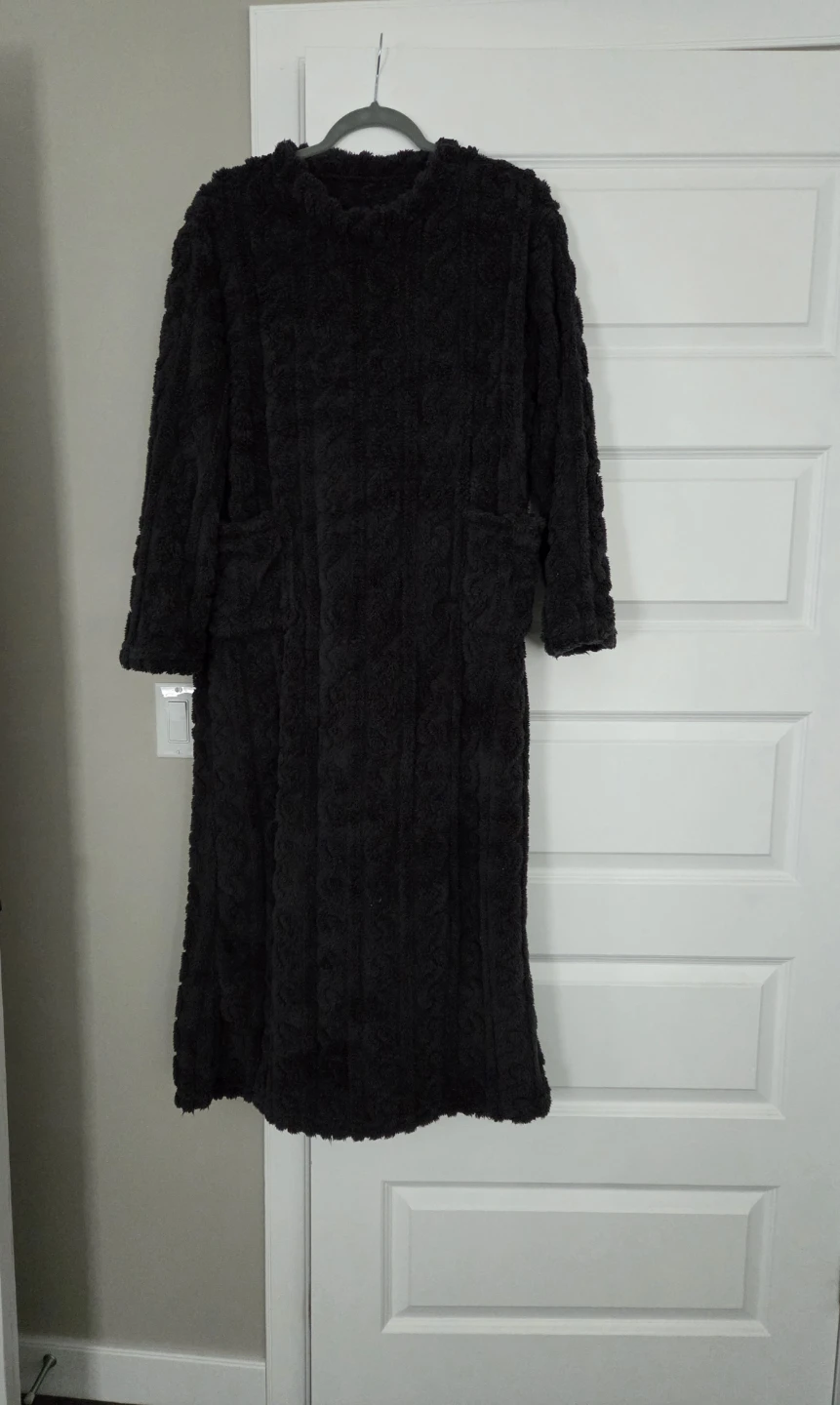 Dark Grey Plush Robe