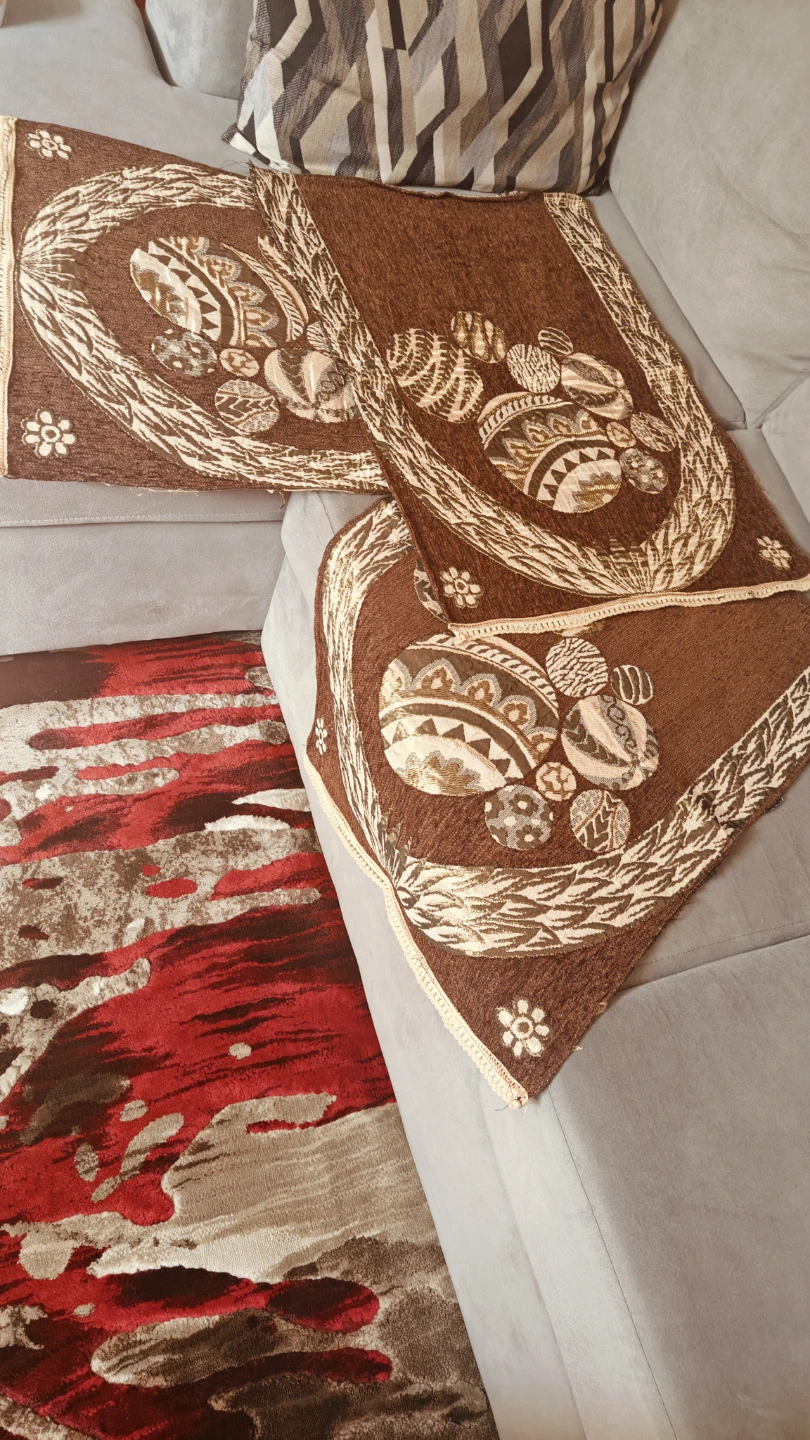 Brown Decorative Sofa Armrest Covers Set - photo 2