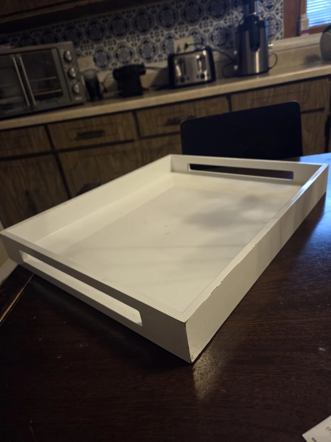 White Serving Tray with Handles - photo 2