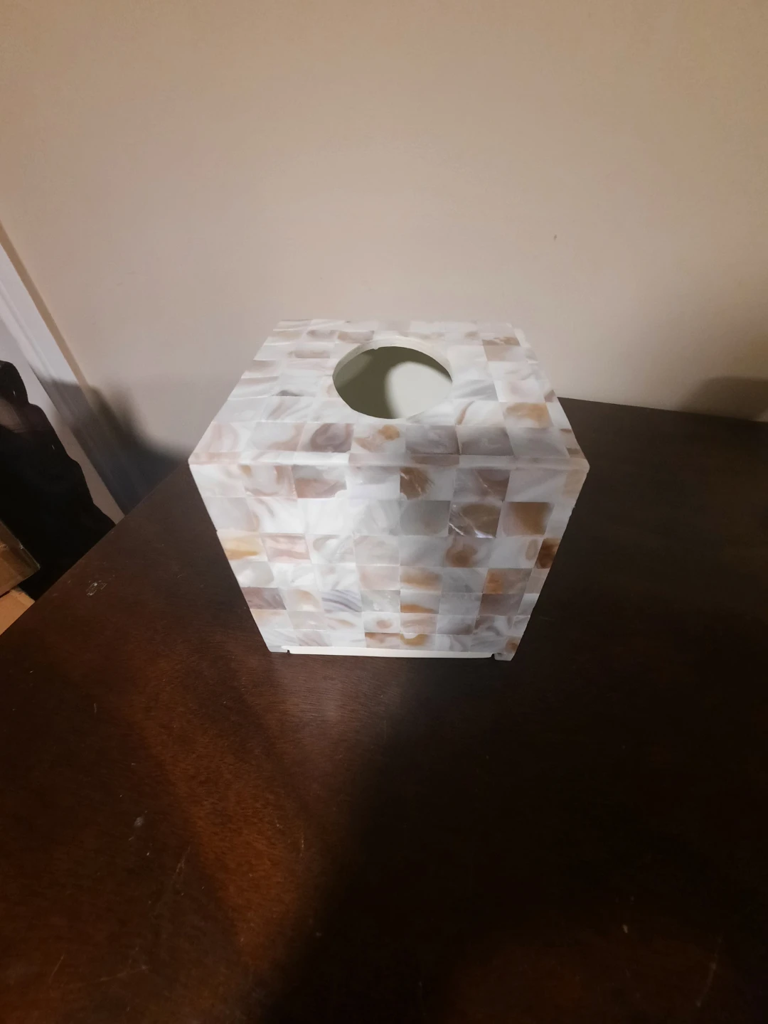 Tissue Box Cover, Mother of pearl design