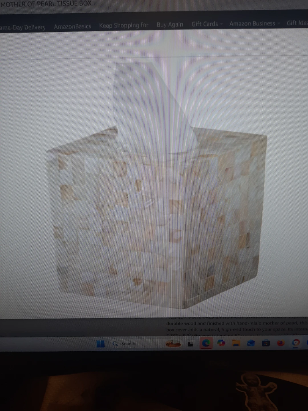 Tissue Box Cover, Mother of pearl design - photo 3
