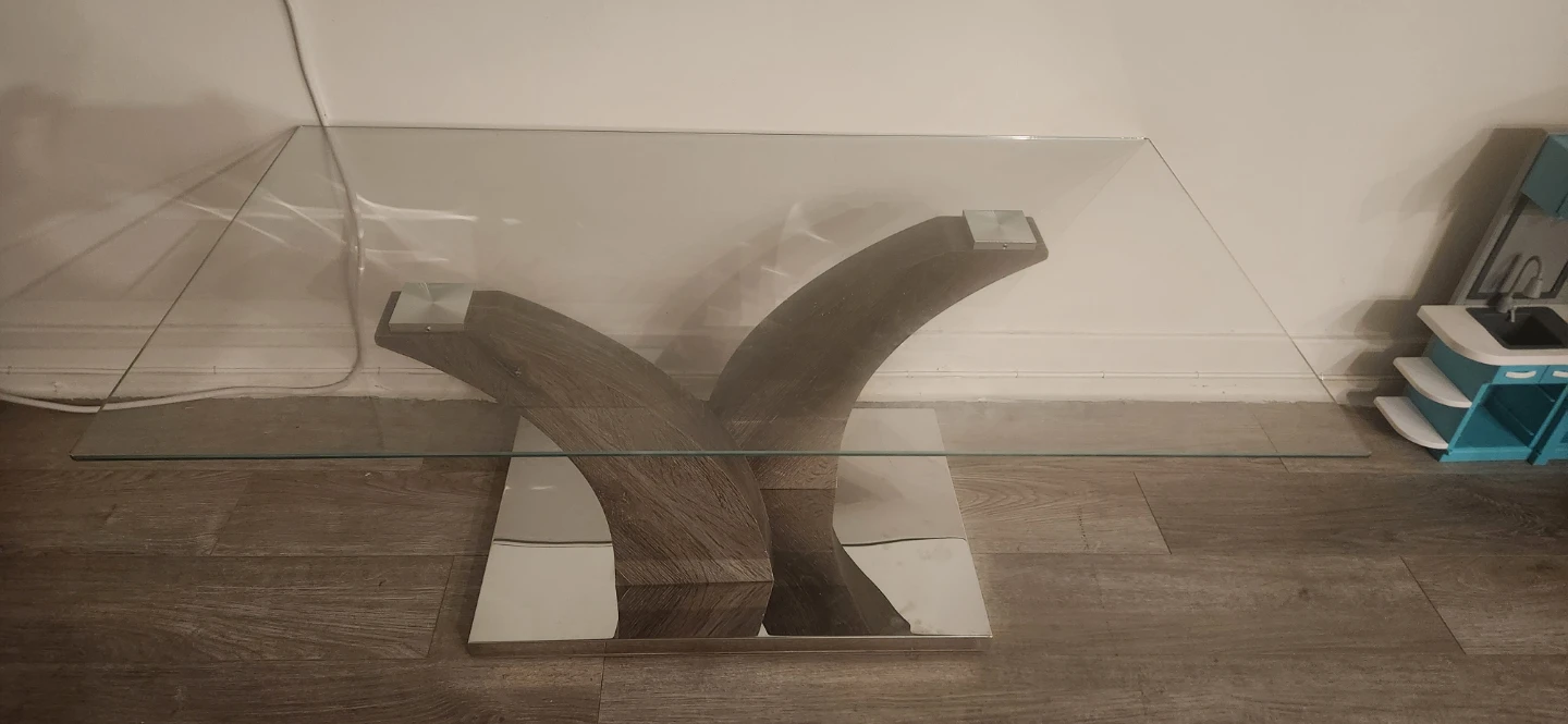 Glass Coffee Table with Modern Base - photo 3