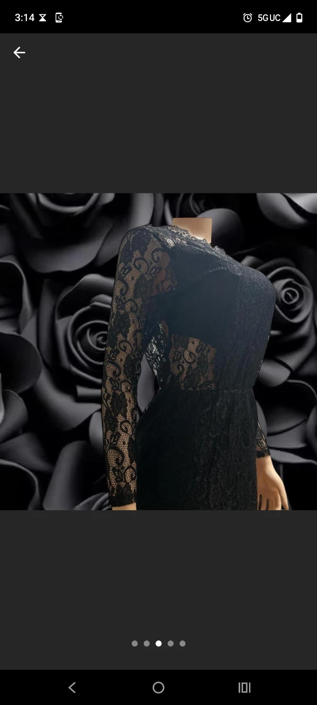 Black Lace Mini Dress with Beaded Back - photo 3