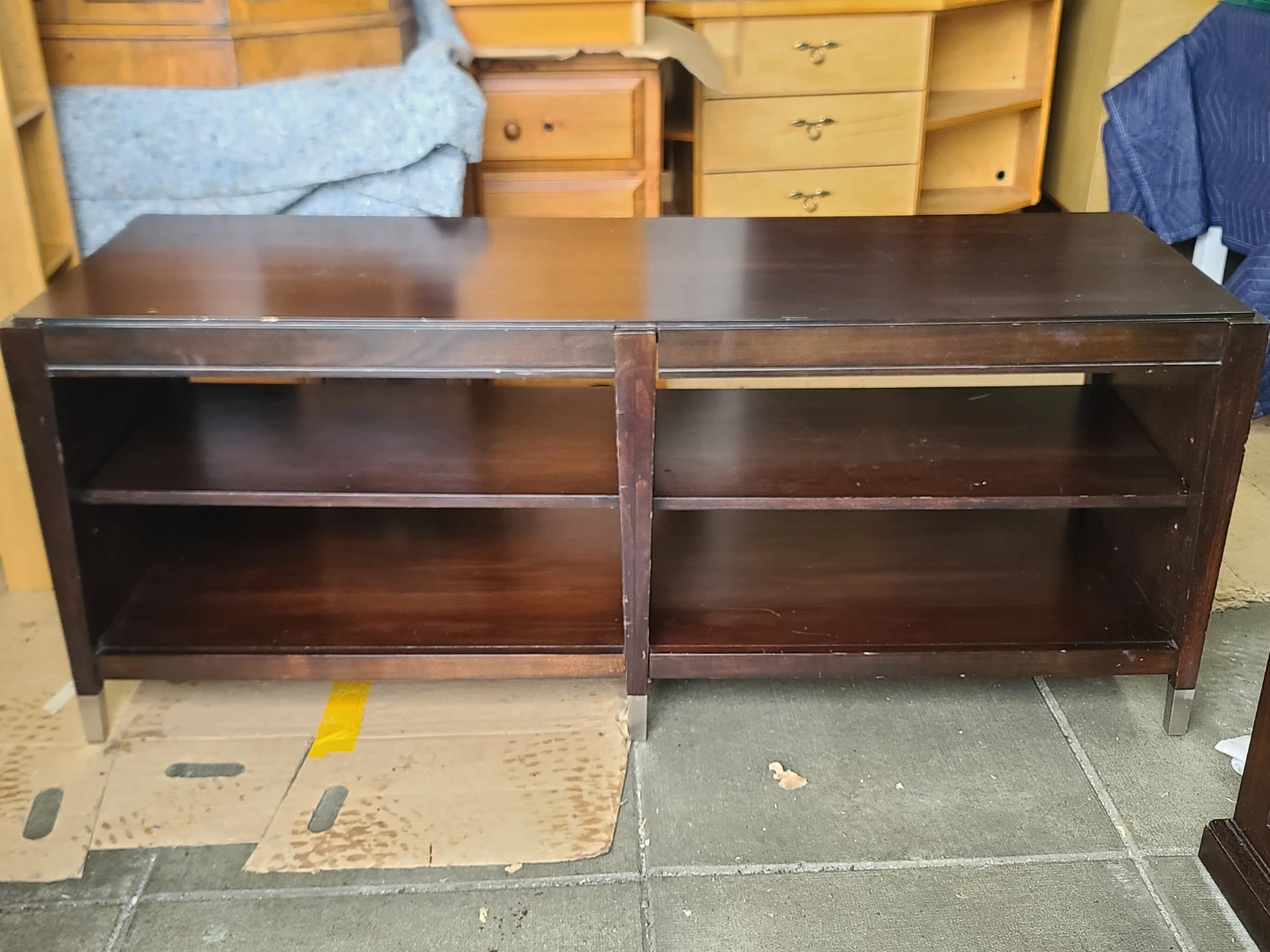 Dark Wood Media Console / Shelf Unit