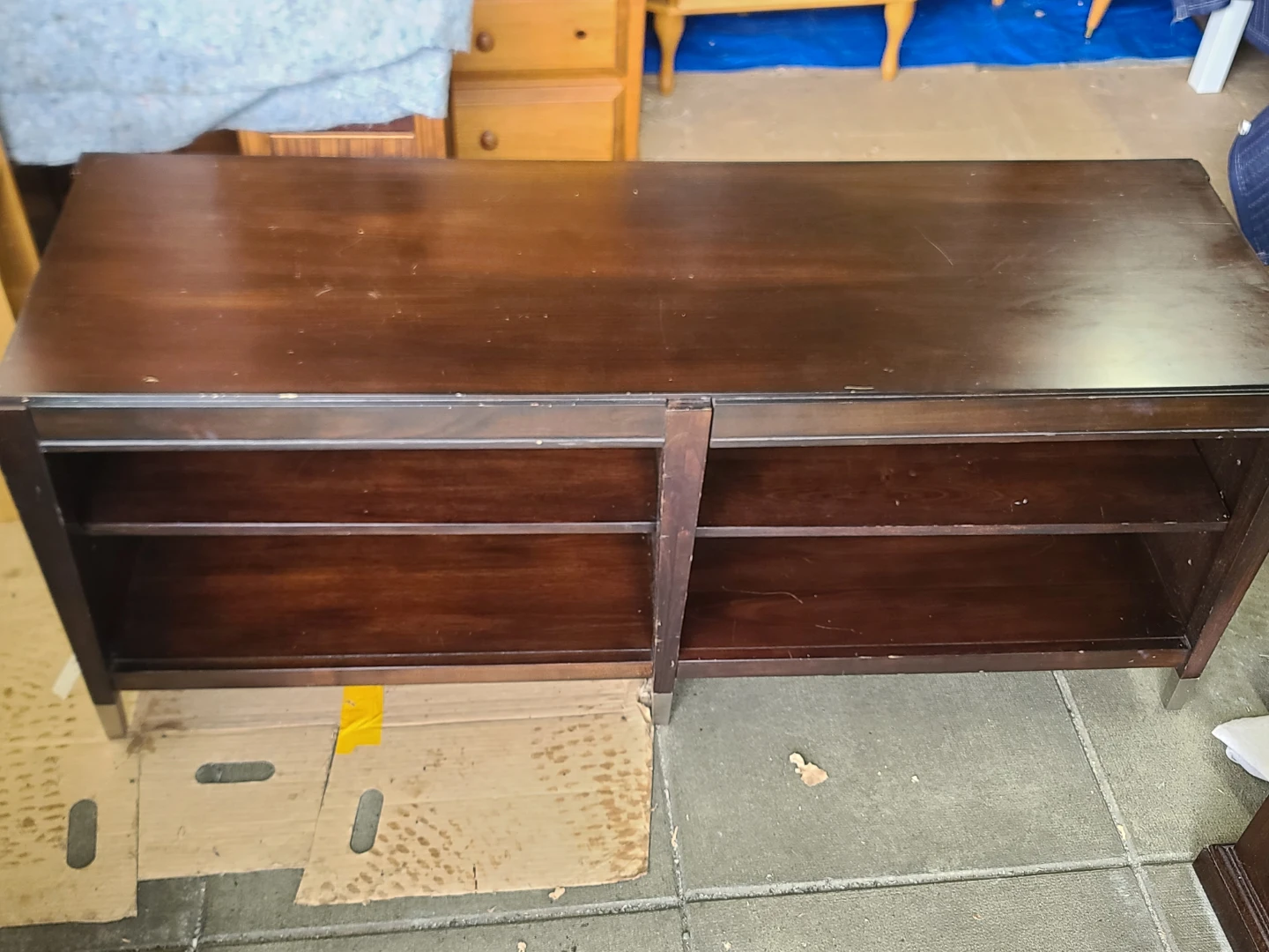 Dark Wood Media Console / Shelf Unit - photo 2