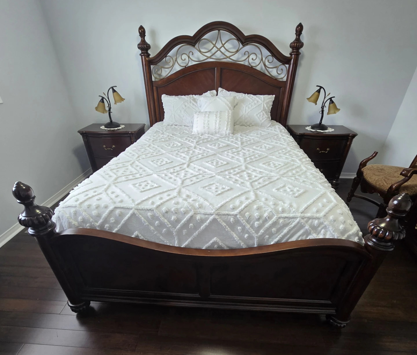 Dark Wood Bedroom Set - Dresser and Nightstands