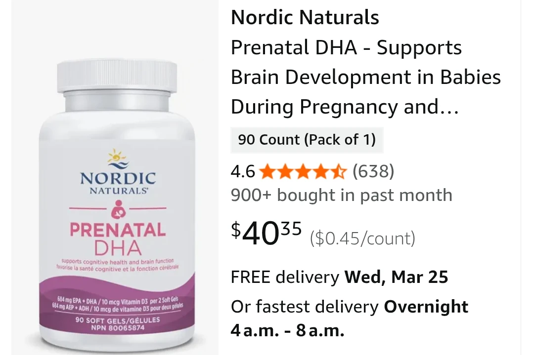 Nordic Naturals Prenatal DHA - 90 Soft Gels
