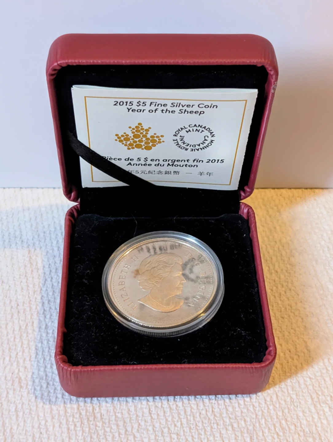 2015 $5 Fine Silver Coin - Year of the Sheep