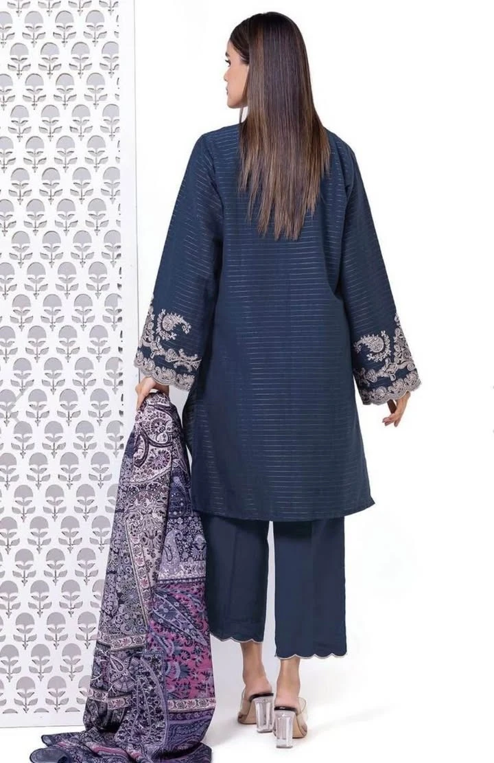3-Piece Blue Embroidered khaadi Suit with Paisley dupatta🧡 - photo 2