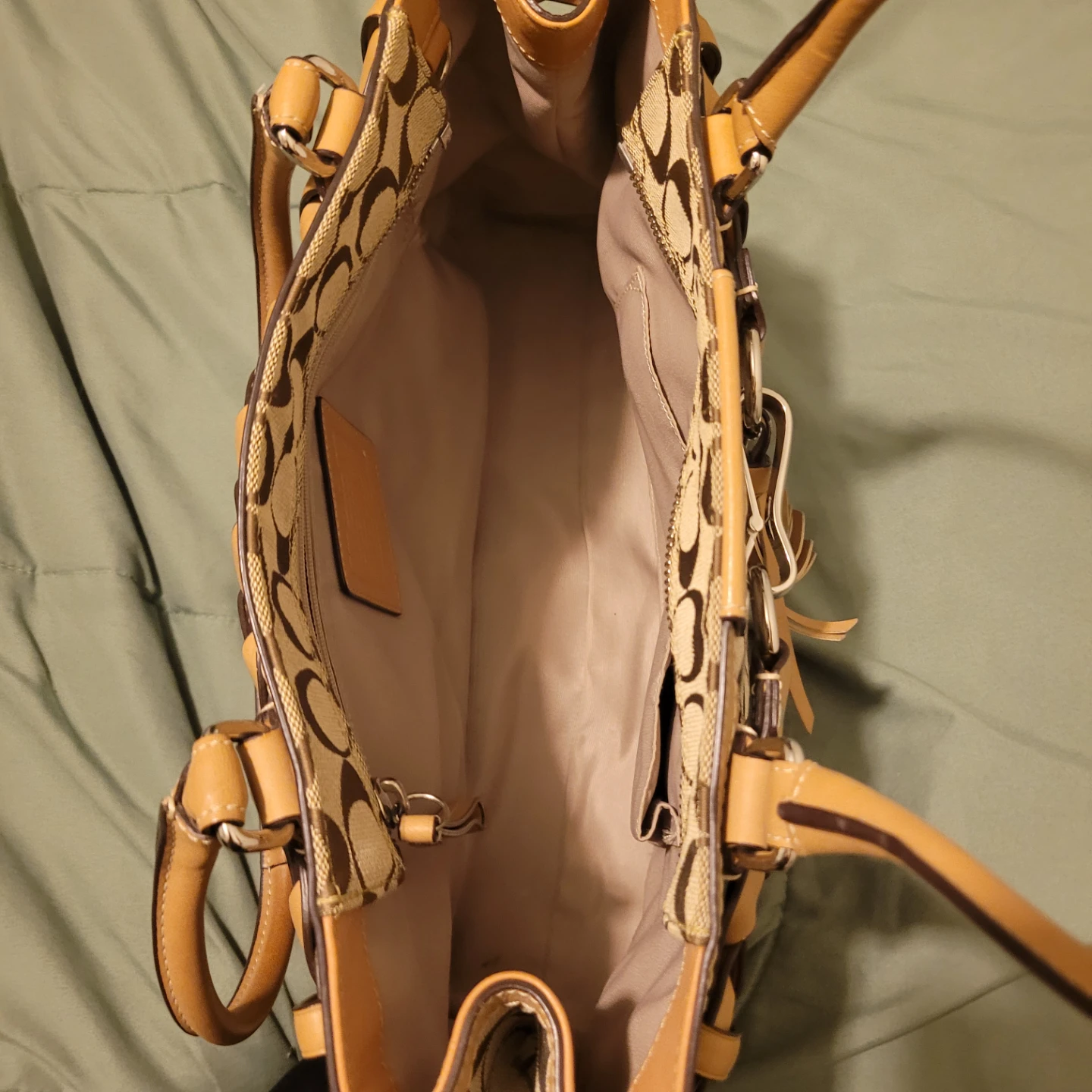 Coach Signature C Monogram Canvas & Leather Tote Handbag - photo 3